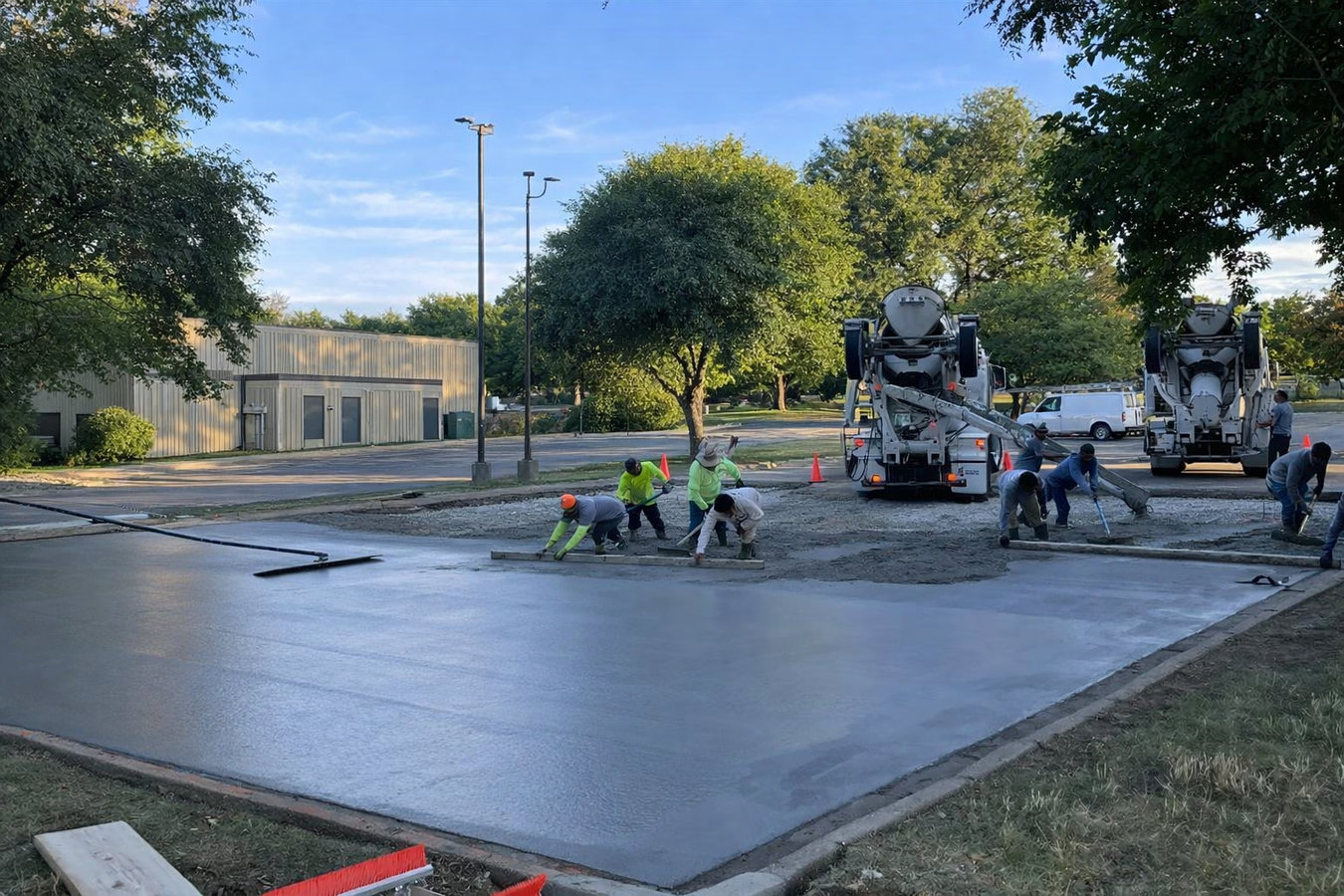 Concrete parking lot building in Napa, CA